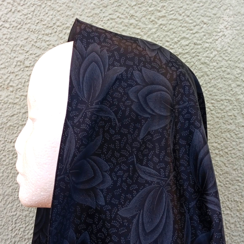 Elegant Black Floral Women's Scarf